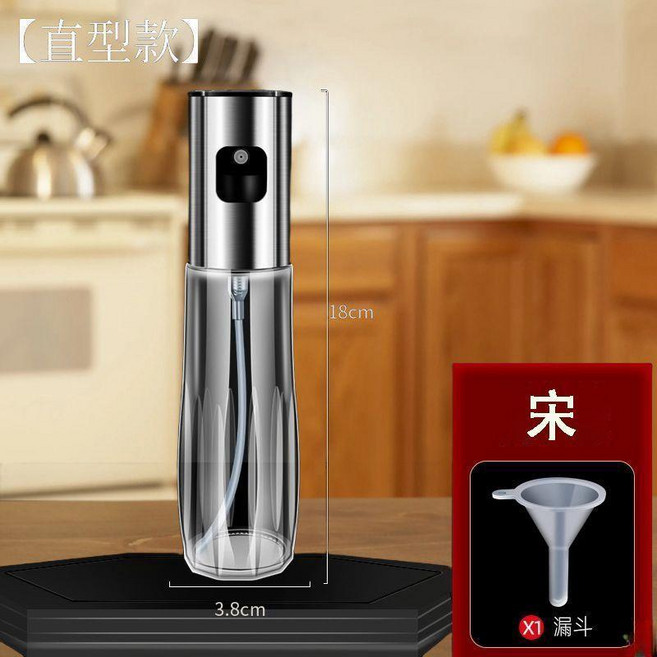 good 4不鏽鋼噴油瓶加壓噴霧化玻璃油噴壺廚房橄欖食用油燒烤噴油壺, 1個, 直柱噴油瓶 100ml-宋漏洞 霧化均勻