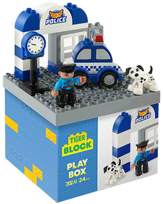 마이리틀타이거 블록 플레이 박스 경찰서 레고호환블록, 1COLOR Soft mixed(혼합색상), 1개