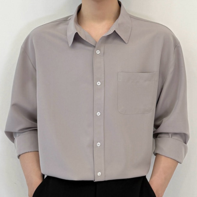 데이로아 남자 긴팔셔츠 빅사이즈 오버핏 링클프리 캐주얼 남방