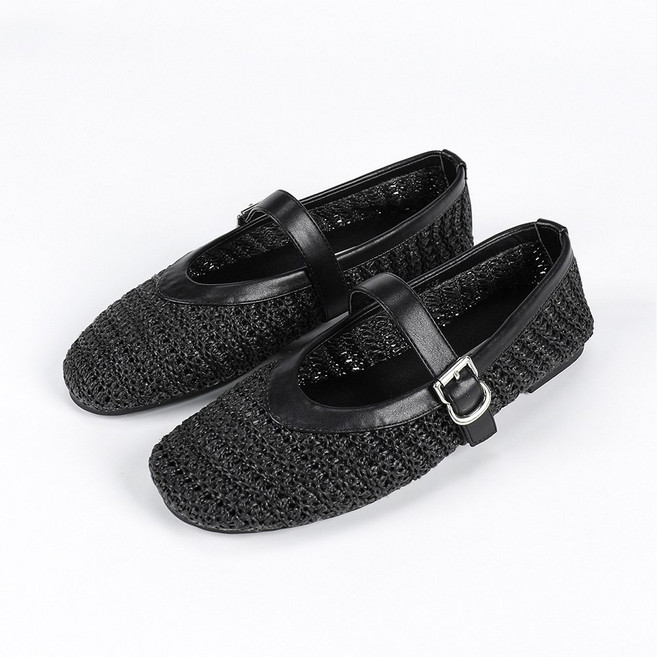 페조 여성 발편한 라탄 메리제인 플랫슈즈 PZ7730-703