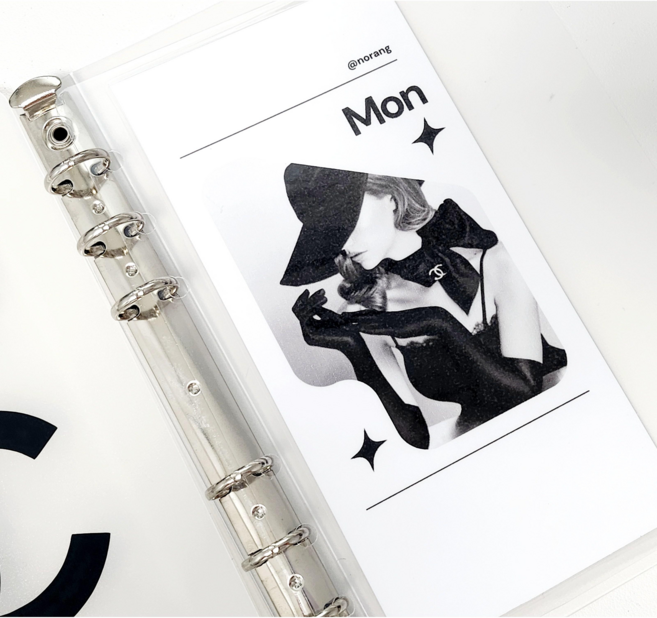 A6 일주일 요일 예산 6공 현금 속지