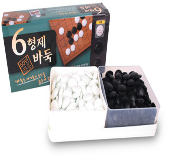 아주문구 6형제바둑알 통포함18호 바둑알, 흑색+백색, 1개