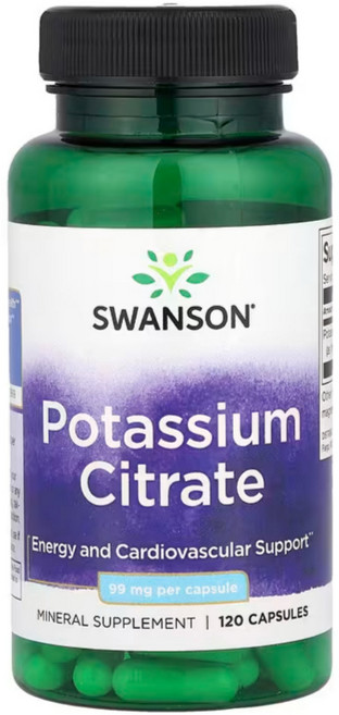 스완슨 구연산 칼륨 99mg 캡슐 120정, 1개