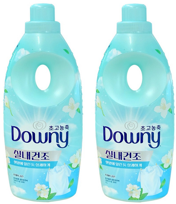 다우니 초고농축 섬유유연제 엑스퍼트 실내건조 1L, 2개