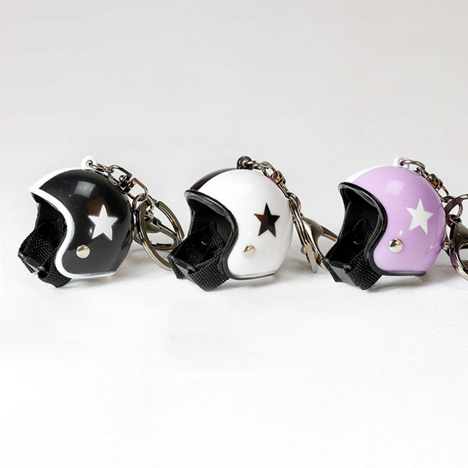 귀여운 곰돌이 헬멧 키링 열쇠 고리 인형 베어 헬맷 키 홀더 장식 소품 미니어처, 블랙