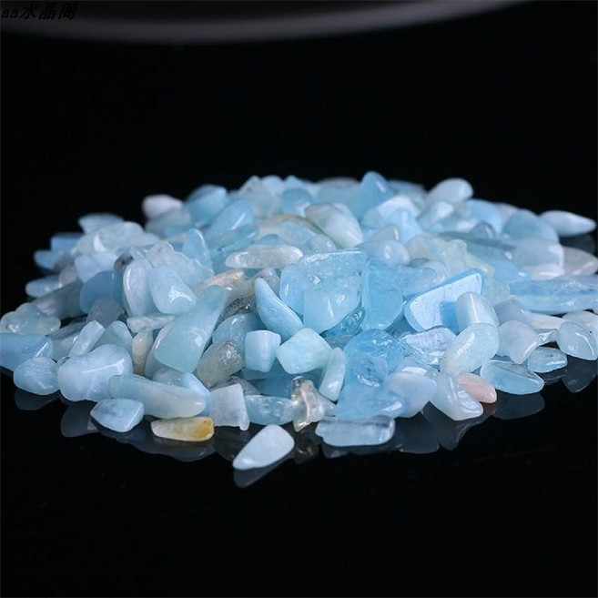 천연 석영 칩 크리스탈 미네랄 광택 자갈 수족관 벌크 스톤 레이키 치유 텀블드 홈 장식 원석, aquamarine, 50g, 1개