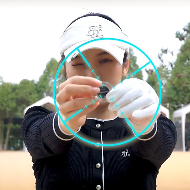 아이체크 골프볼마크 볼마커 거리측정 골프마커 자석클립 선물세트, 실버(블루), 1개