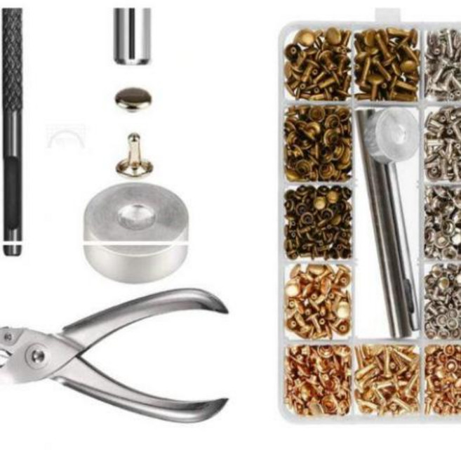 가죽공예 세트 DIY 재료 펀칭 누름쇠 부자재 세트 청바지 벨트 신발 리벳, 단품, 단품, 1개