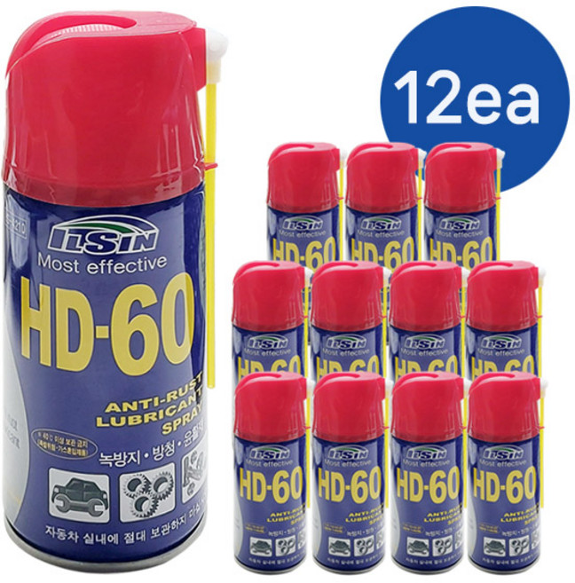 일신케미칼 HD-60 고급 방청윤활제 360ml 12캔 묶음, 1세트