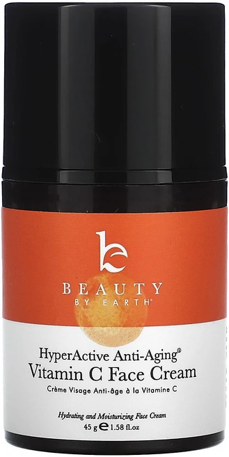 Beauty By Earth 하이퍼액티브 안티에이징 비타민C 페이스 크림 45g(1.58fl oz) Earth (뷰티 바이 어스), 1개, 45g - 쿠팡