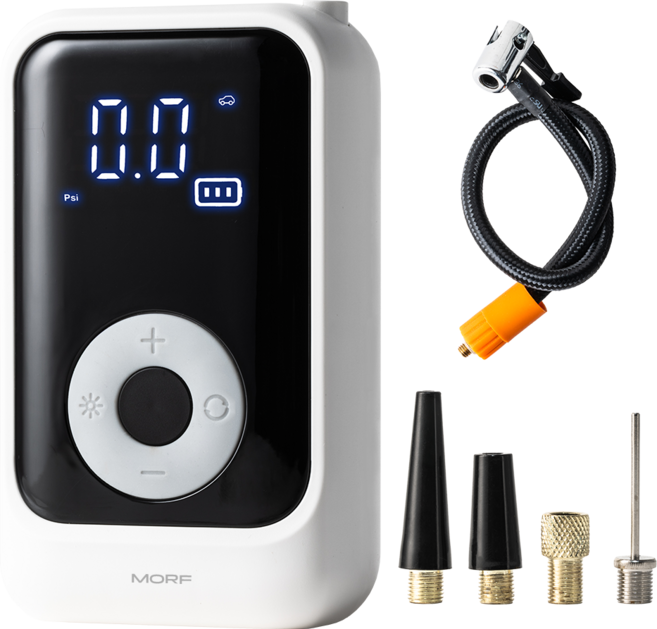 모프 자동차 타이어 무선 공기압 주입기 에어펌프 5000mAh + 70cm 양방향 노즐, 화이트, 1개