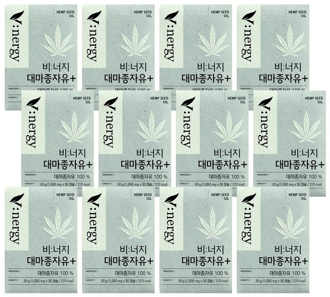 비너지 유기농 대마종자유+ 12개월분, 30정, 12개 - 쿠팡