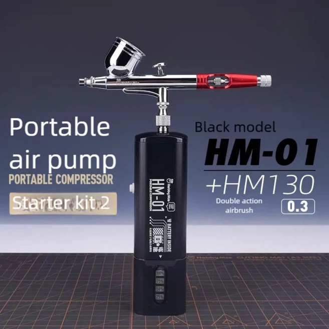 티에이치 DSPIAE PT-AB 마커랙이 포함된 무세척 에어브러시 세트 모델러 취미 DlY 도구 세트용 모델 페인팅, 16 01black and130 set