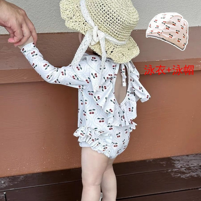 女寶寶夏季防紫外線連身泳衣