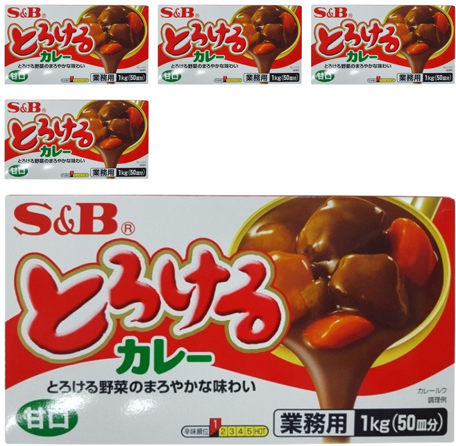 에스앤비 토로케루 카레 소스믹스 순한맛, 1kg, 5개