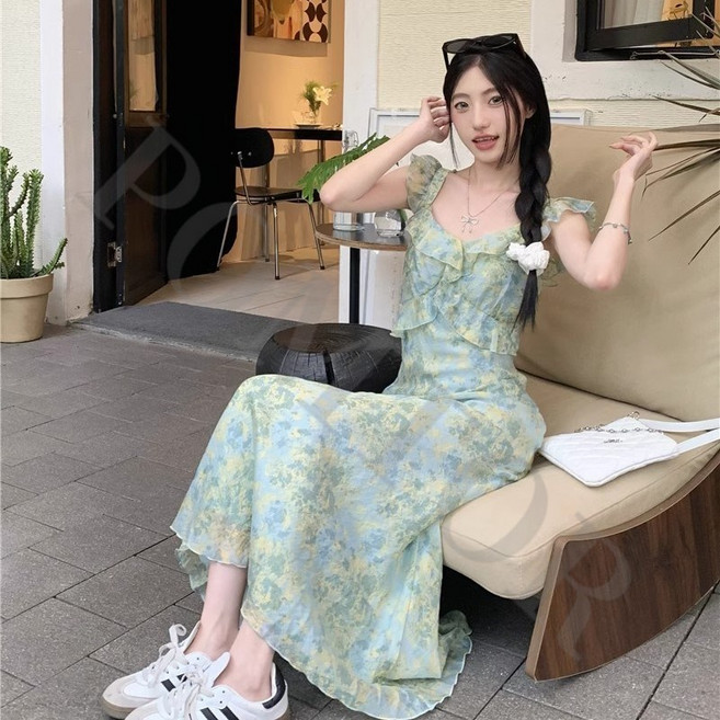 POMTOR 여성 패션 바캉스 롱스커트 민소매 원피스