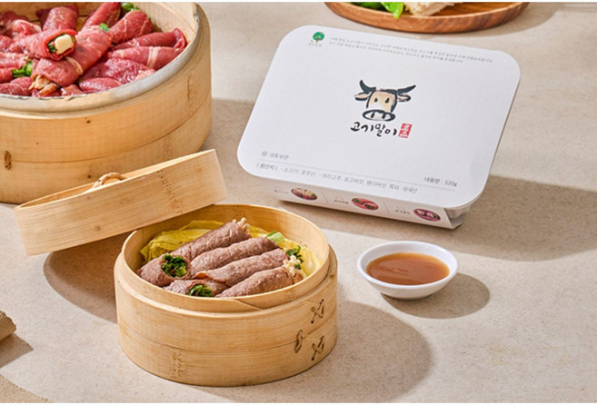 한끼반찬 수제 소고기말이 모듬 쪽파 꽈리 표고 팽이 치즈 냉동 반찬 간편조리, 320g, 1개