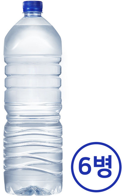 먹는샘물산수 가벼운샘 생수 무라벨, 2L, 6개