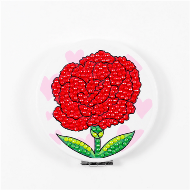 DIY 카네이션 보석십자수 양면 사각 거울 만들기, 02. 원형손거울 DSPK2302