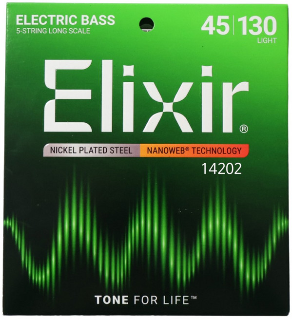 엘릭서 니켈 플레이트 스틸 라이트 베이스 스트링 5현, 1개, 14202