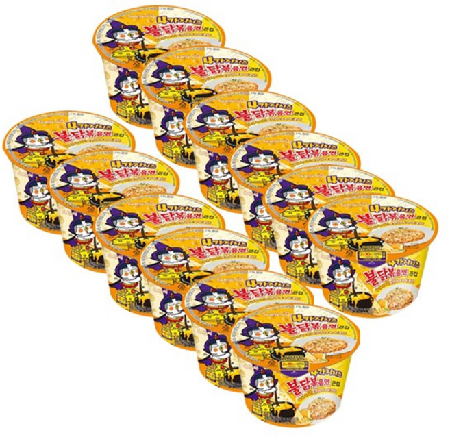 삼양 큰컵 4가지 치즈 불닭볶음면 110g, 12개