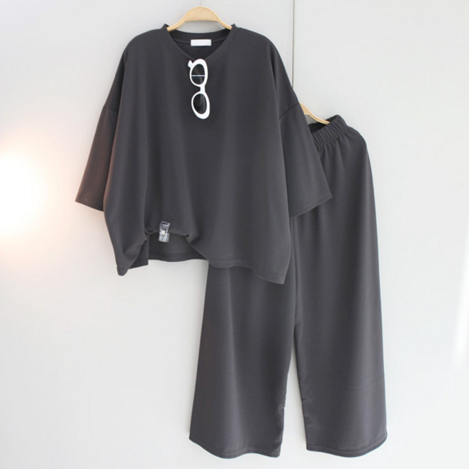 달콩 여성 달링루즈핏와이드팬츠세트 빅사이즈 여름상하세트