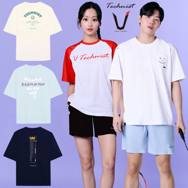 테크니스트 배드민턴 티셔츠 반팔 상의 코튼라이크 오버핏