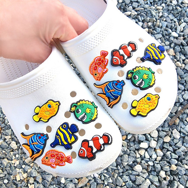 하라미슈 심해 물고기 파츠 세트 12pcs 재미있는 바다 생물 신발 꾸미기 악세사리