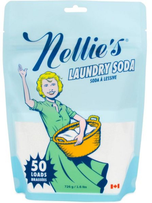 민감 피부용 세탁세제 세탁 세제 넬리의 소다 농축 분말 벌크 500 하중 비건 저자극성 무향 포뮬러 (캐나다산)