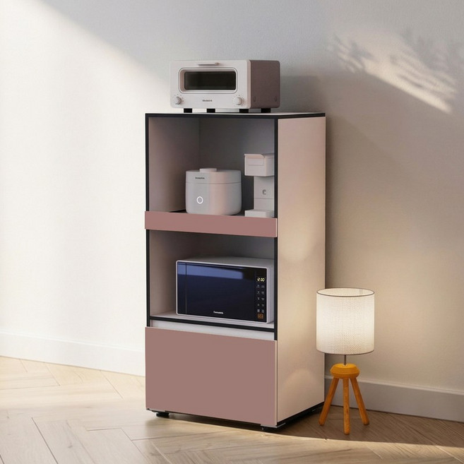 블리스데코 릭스 600 렌지대 주방수납장 APS029_C, 브라운, 3단