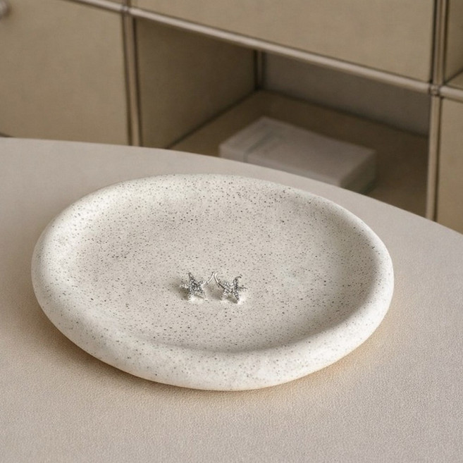 엘리무아 플랫 세라믹 소품트레이, 아이보리