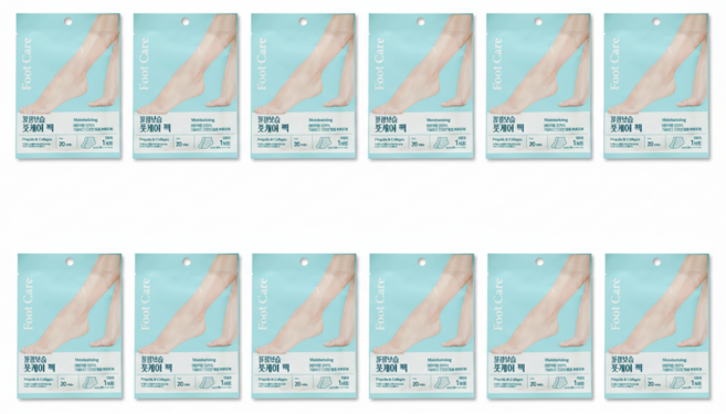 꿀광 보습 풋 케어 팩 1set 12개, 10ml, 1매