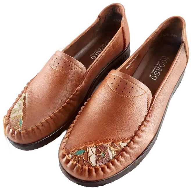 우아슈 꽃자수 푹신한 발편한 여성단화 2123