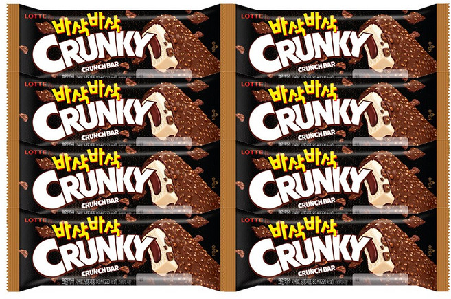 롯데 크런키바 막대아이스크림, 8개, 80ml