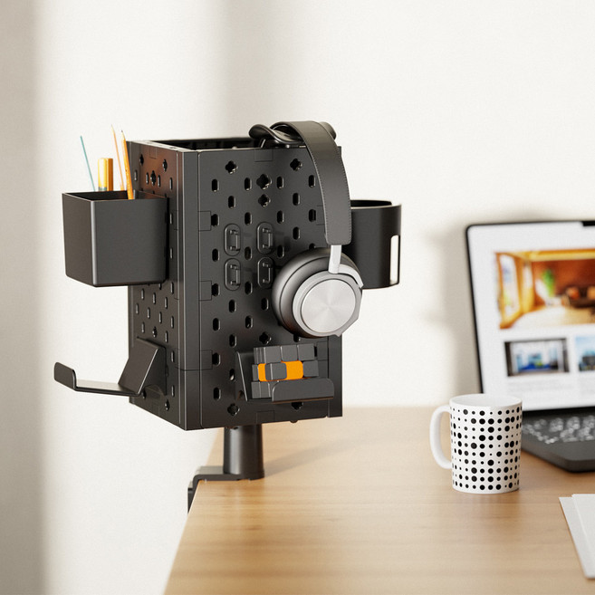 [감씨]4면 회전형 페그보드 게임패드 컨트롤러 헤드셋 거치대 프로콜 엑박 플스 패드 GRO-004, 1개, 블랙 GRO-004