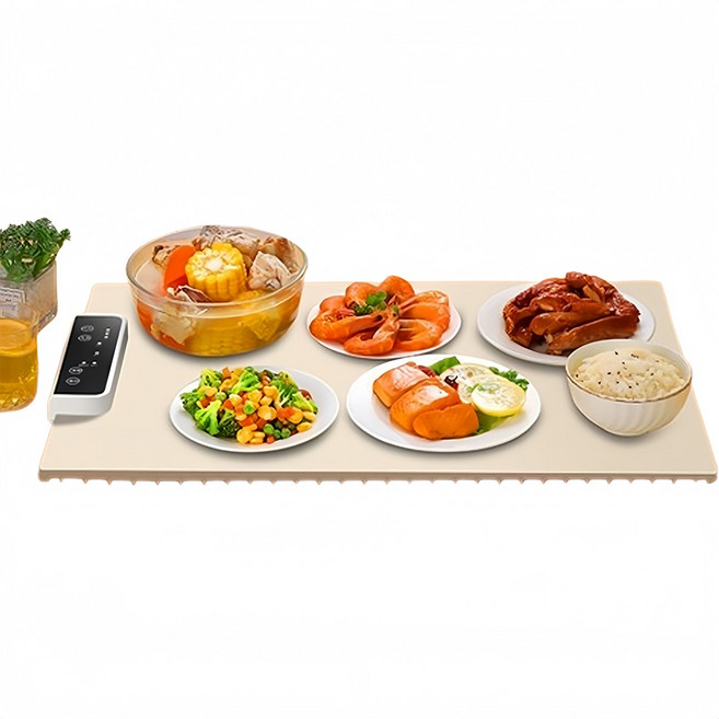 음식점에 적용 푸드워머매트 접이식 온열 음식 보온기 가정용 식탁 음식데우는매트, White, White