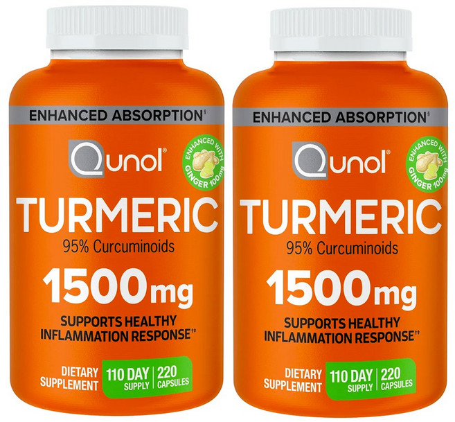 Qunol 퀴놀 강황 터메릭 1500mg 180정 x2통 +80정 추가 총440정, 2개, 220정