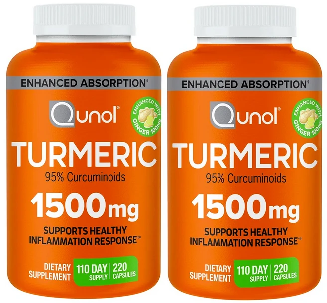 퀴놀 Qunol 퀴놀 강황 터메릭 1500mg 180정 x2통 +80정 추가 총440정, 2개, 220정 - 쿠팡