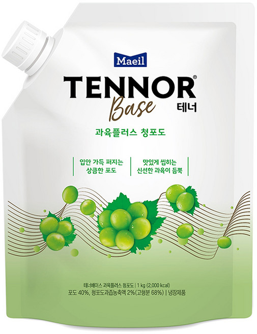매일 테너베이스 과육플러스 청포도 1kg 냉장제품 아이스박스무료포장 및, 1개