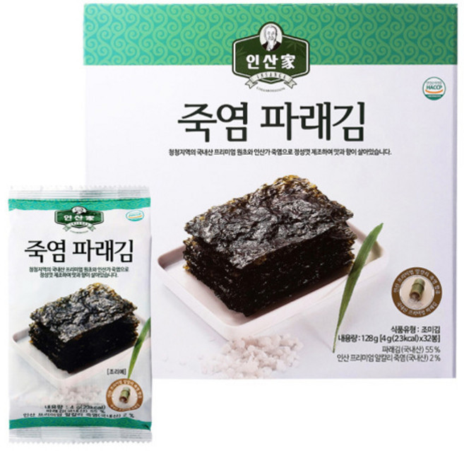 인산가 죽염 파래김 4g X 32개(128g)/인산가, 32개, 상세페이지 참조