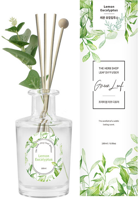 프리미엄 리프 디퓨저, 1개, 180ml, 레몬유칼립투스