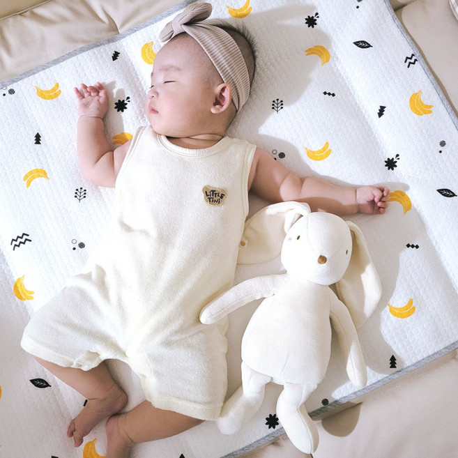 꼬까신 신생아 무형광 대나무 양면 방수패드 방수요, 1개, 바나나