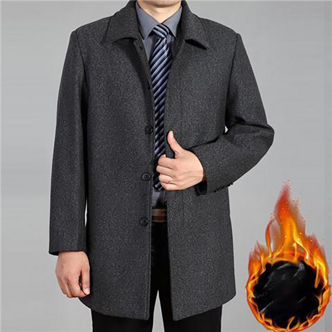 남성 모직 코트 캐주얼 가을 겨울 상의 아우터 루즈핏 기모 정장 자켓 클래식 모직 정장 코트 빅사이즈 CY