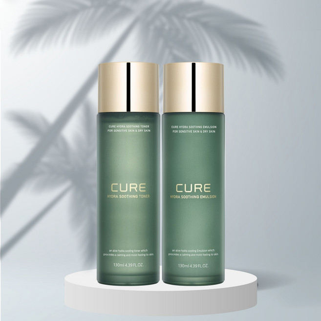 김정문알로에 큐어 하이드라 수딩 에멀젼 130ml +토너 130ml, 1세트