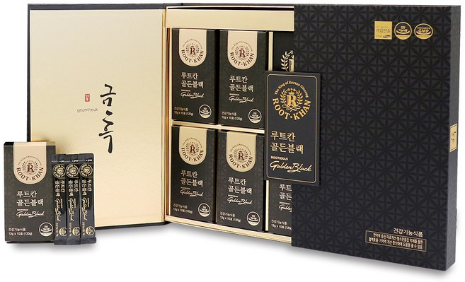 금흑 루트칸 골든블랙 90포 발효흑삼 스틱, 12g, 1박스