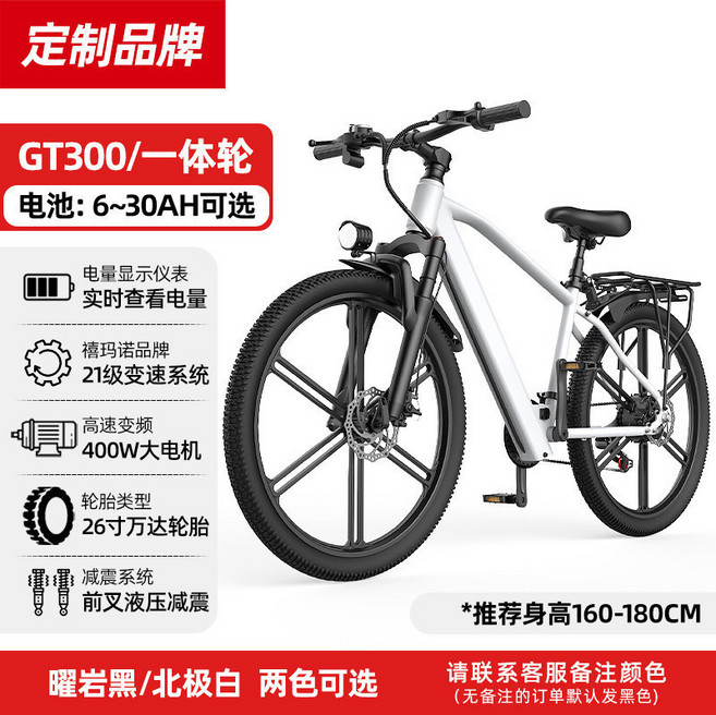 GT900 電動登山車 21段變速 400W電機, 【GT300北極白】鎂合金一體輪10AH, 1個