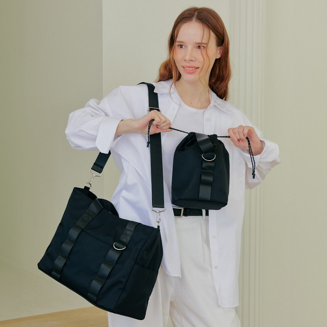 섹션백 2.0 풀패키지 기저귀가방 디자이너백, 블랙