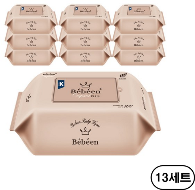 베베앙 오리지널 플러스 아기물티슈 캡형 55평량, 55g, 100매, 130개