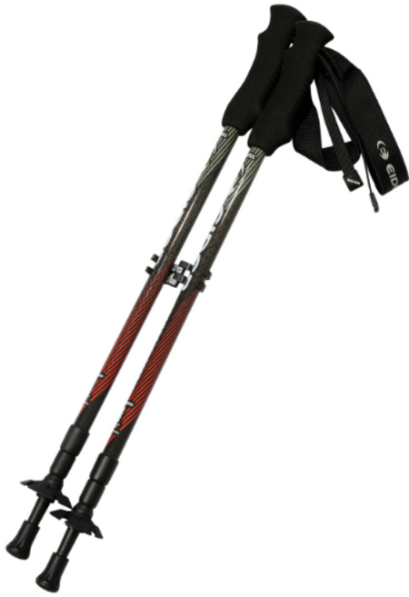 아이더 남녀공용 고급 카본소재를 사용한 초경량 프리미엄 3단 쌍스틱 세트 DUA24T01-R2, 레드, 1세트