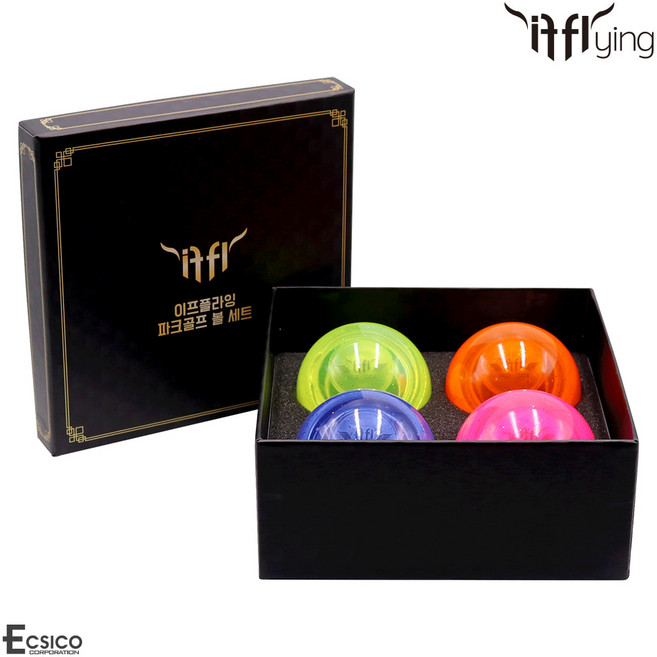 IFFLYING 선물용 4피스 파크골프공 파크볼 4개 1set, ., 1개